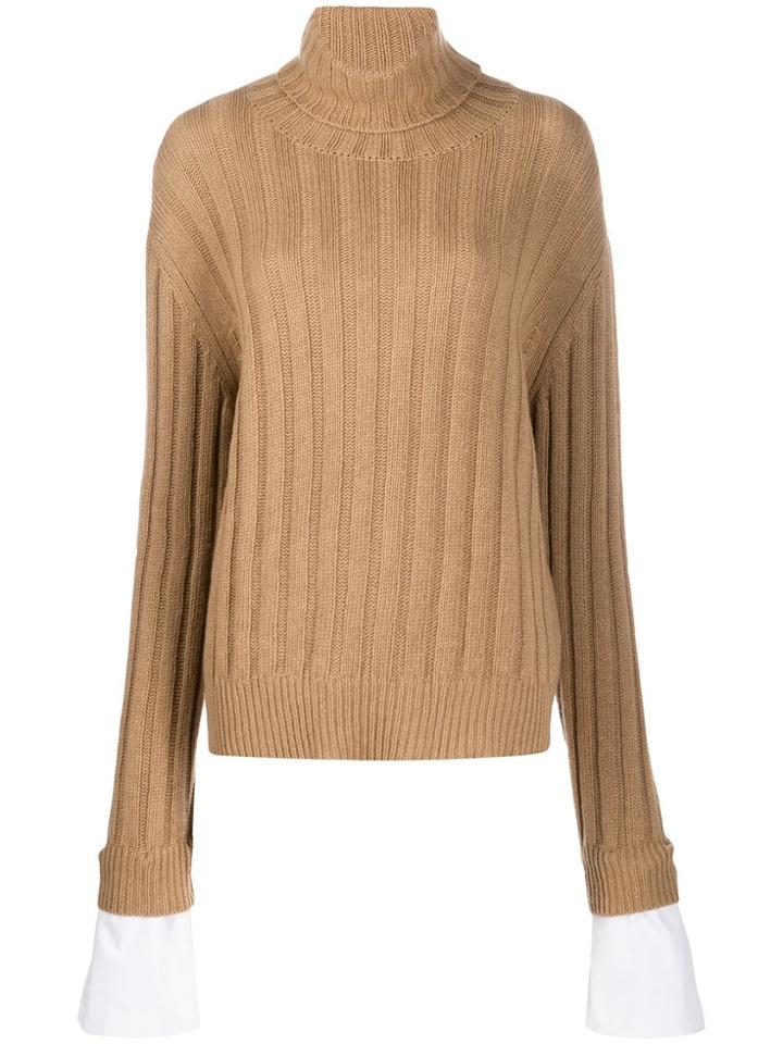 Jejia Ribbed Turtleneck Jumper - Neutrals