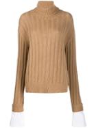 Jejia Ribbed Turtleneck Jumper - Neutrals