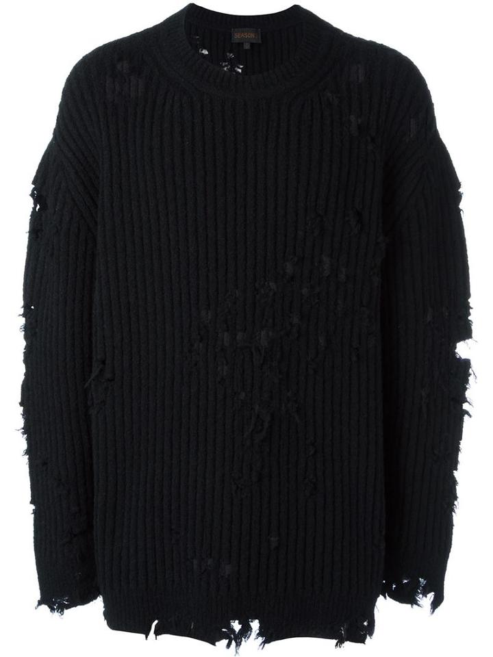 Yeezy Season 3 Destroyed Jumper, Men's, Size: Medium, Black, Polyamide/spandex/elastane/wool