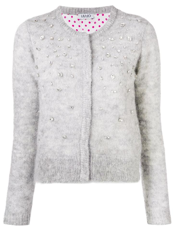 Liu Jo Embellished Long-sleeve Cardigan - Grey