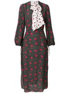 Rixo London Contrast Scarf Detail Dress - Black