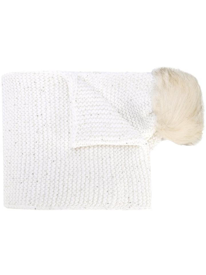 Twin-set Pompom Detail Scarf