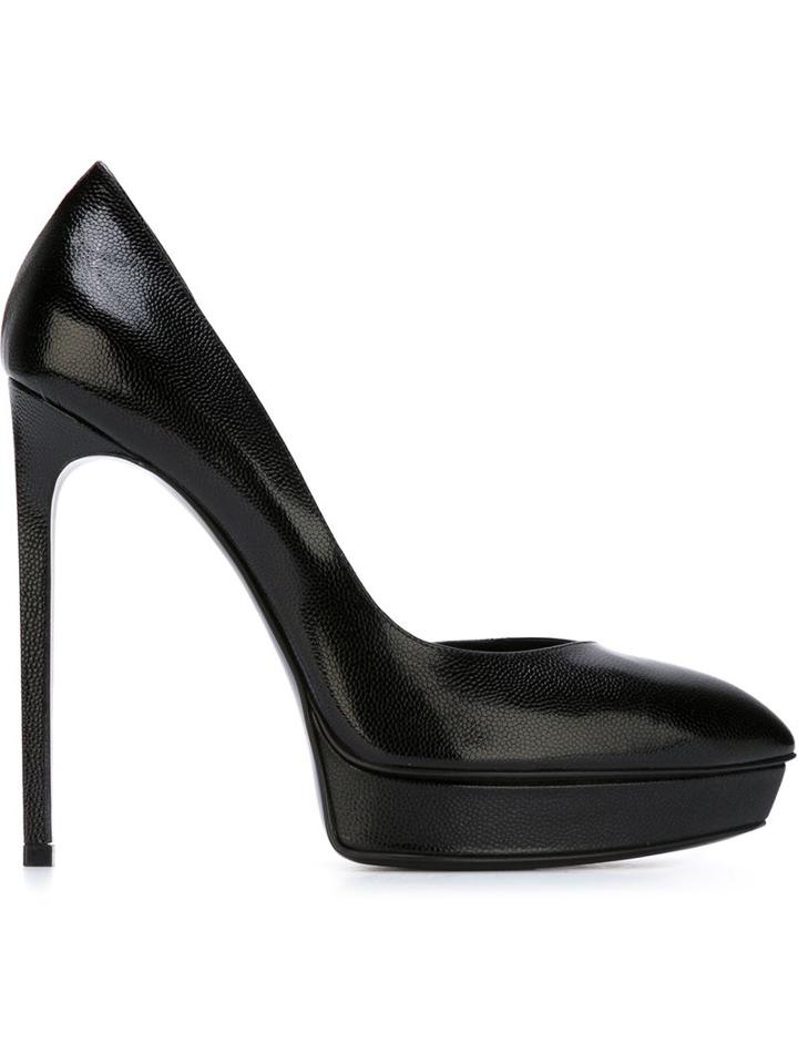 Saint Laurent Janis Pumps, Women's, Size: 39, Black, Calf Leather/leather