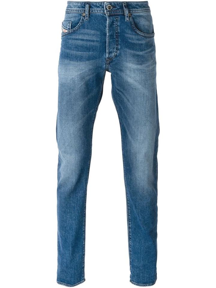 Diesel Buster Jeans, Men's, Size: 36/32, Blue, Cotton/lyocell/spandex/elastane