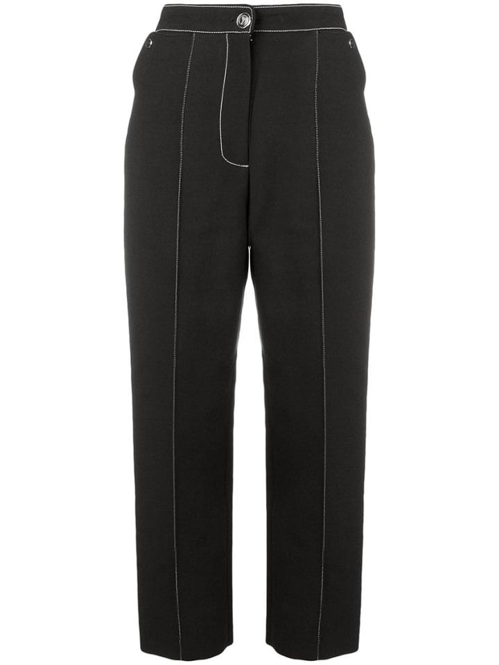 Temperley London Contrast Cropped Trousers - Black