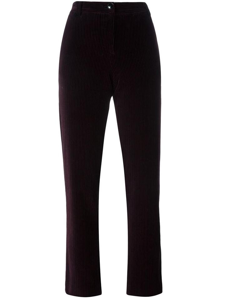 Masscob Ribbed Straight Trousers, Women's, Size: 38, Red, Cotton/polyamide/spandex/elastane