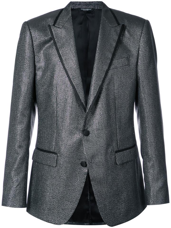 Dolce & Gabbana Striped Tuxedo Blazer - Black