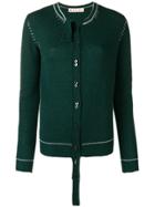 Marni Extended Placket Cardigan - Green
