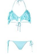 Sumarie Fringed Bikini, Women's, Size: Large, Blue, Spandex/elastane