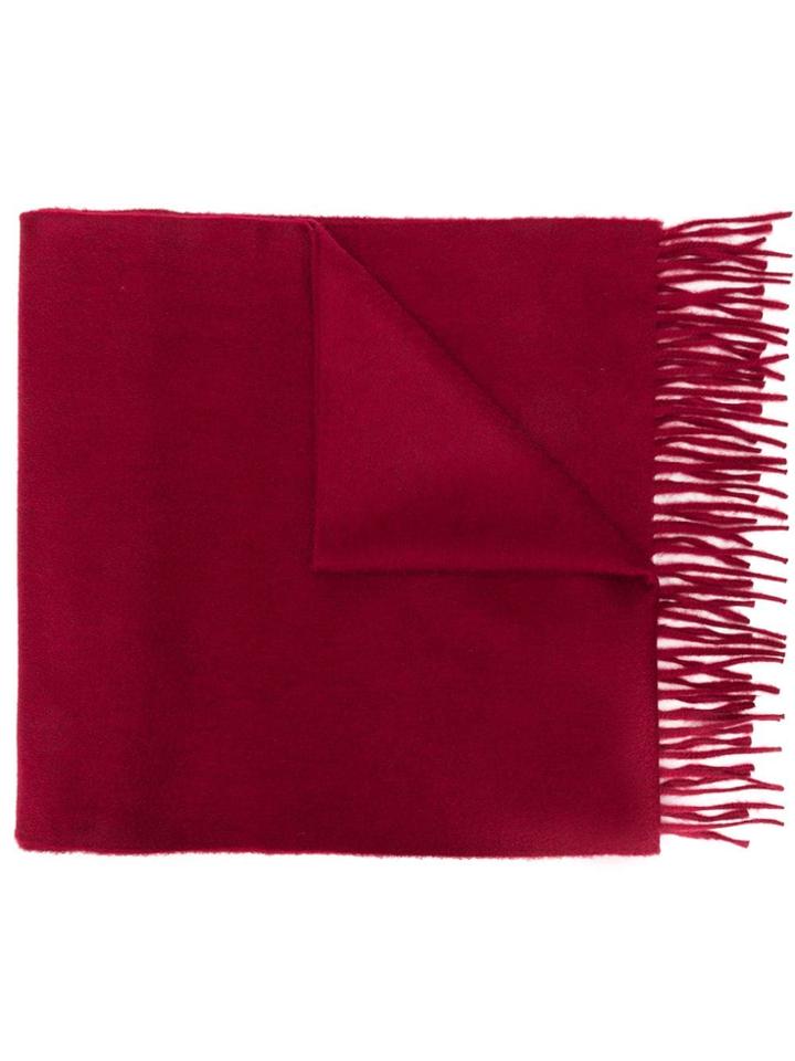 Begg & Co Fringed Edge Scarf - Red