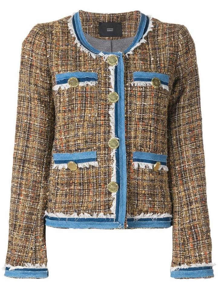 Steffen Schraut Denim Details Tweed Jacket - Neutrals