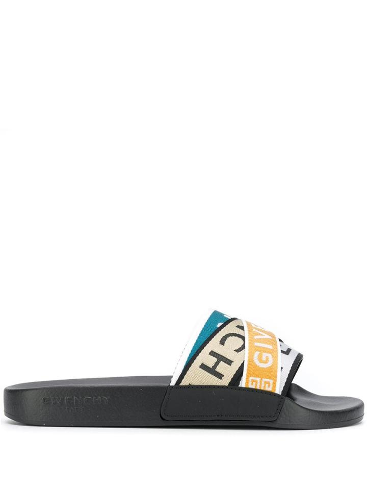 Givenchy Logo Strap Sliders - Neutrals