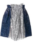 Jourden Gathered Lace Mini Skirt - Blue