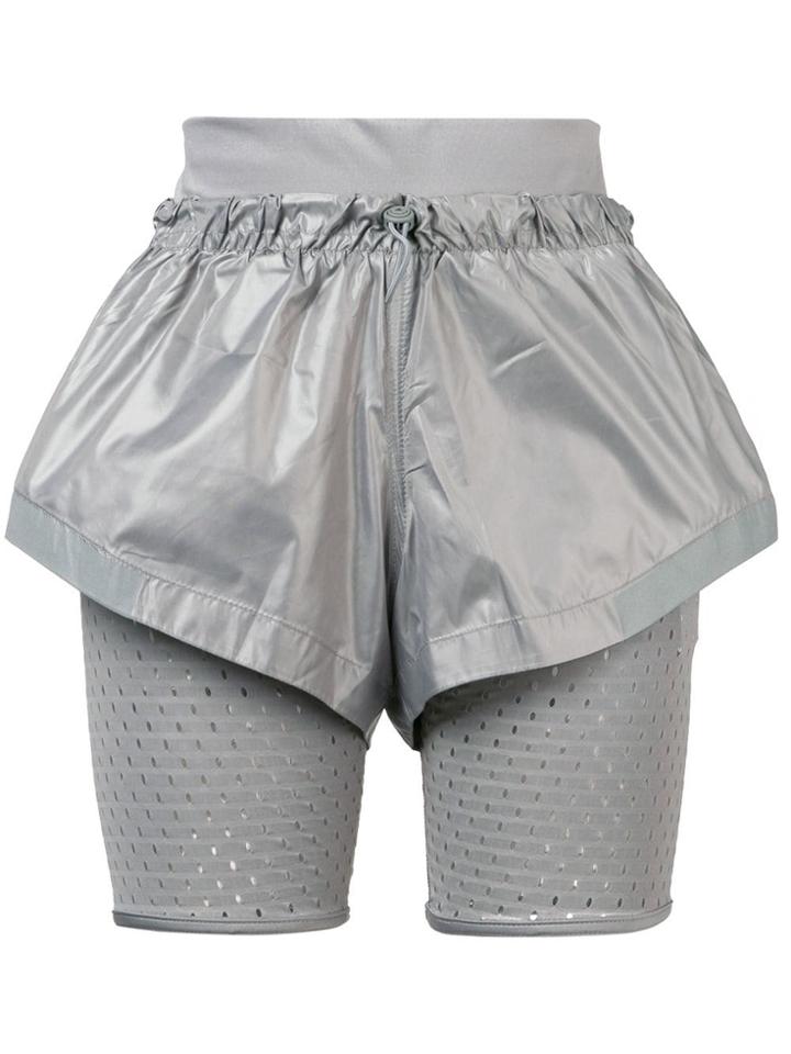 Adidas By Stella Mccartney Layered Performance Shorts - Grey