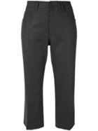 We11done Cropped Wool Trousers - Grey