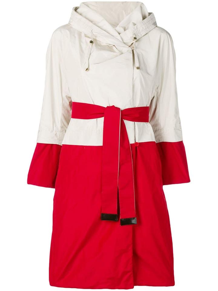 Max Mara Panelled Rain Coat - White