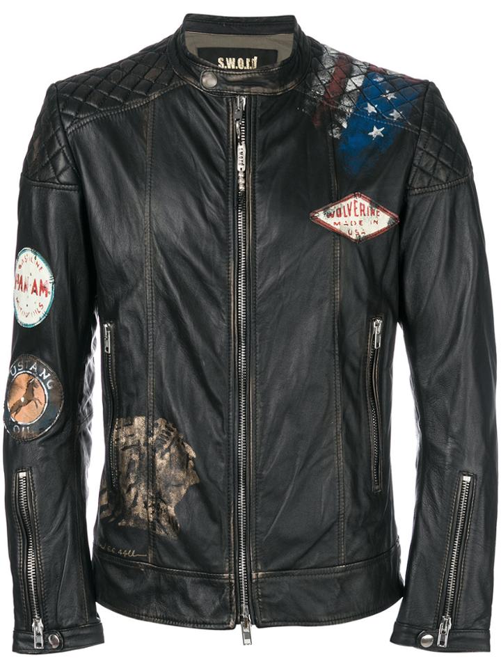 S.w.o.r.d 6.6.44 Multi Patch Zip Jacket - Black