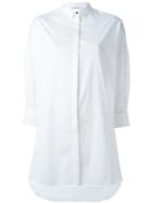 Neil Barrett Stretch Three-quarters Sleeve Shirt, Women's, Size: Xs, White, Cotton/polyamide/spandex/elastane