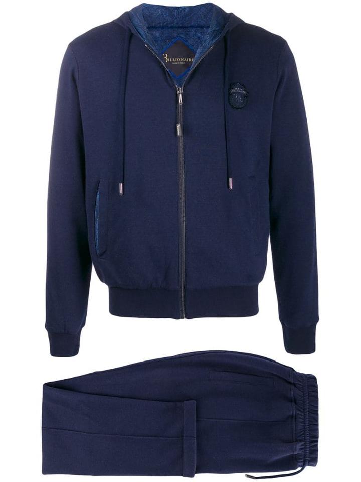 Billionaire Chest Logo Patch Hoodie - Blue