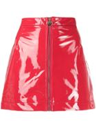 Chiara Ferragni Vinyl Zip Skirt - Red
