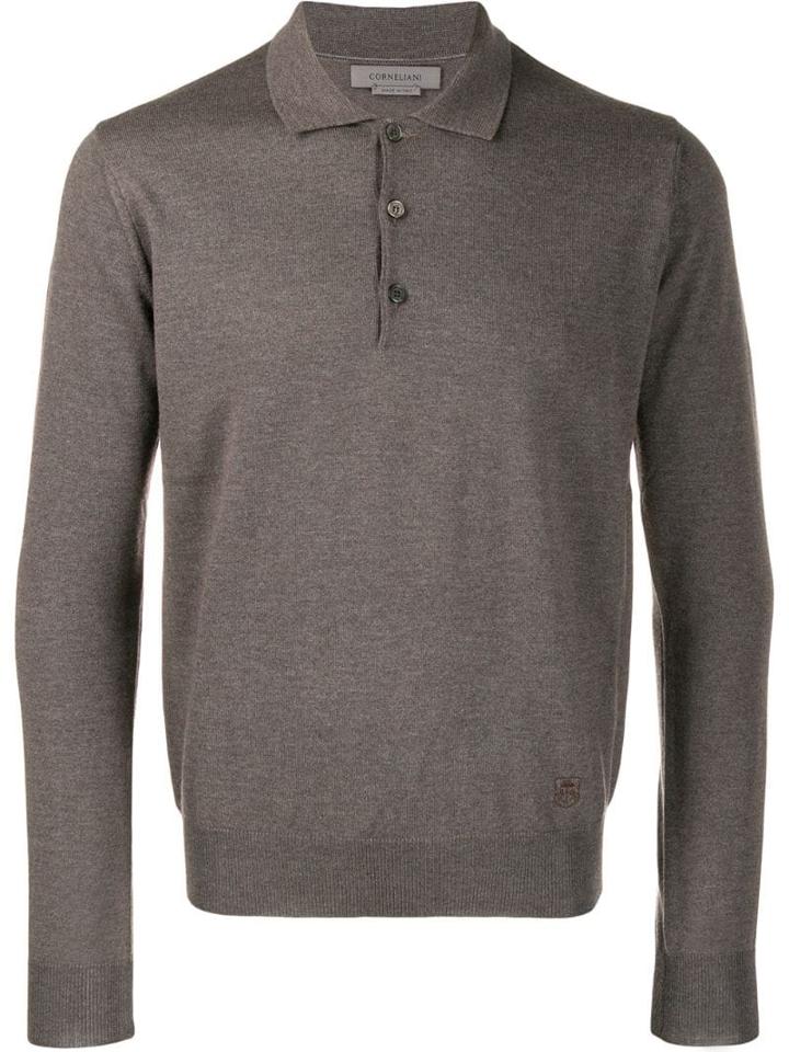 Corneliani Knit Polo Top - Grey
