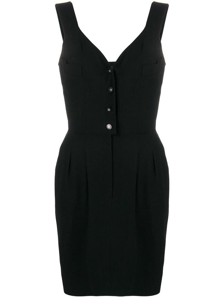 Chanel Pre-owned 1996 Belted Short Dress - Black