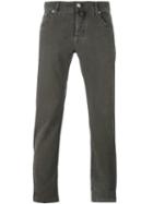 Jacob Cohen Straight Classic Trousers, Men's, Size: 36, Brown, Cotton/spandex/elastane