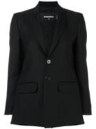 Dsquared2 Two Button Blazer, Women's, Size: 42, Black, Silk/polyester/virgin Wool