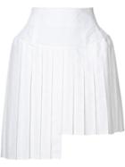 Julien David Pleated Mini Skirt, Women's, Size: Small, White, Cotton