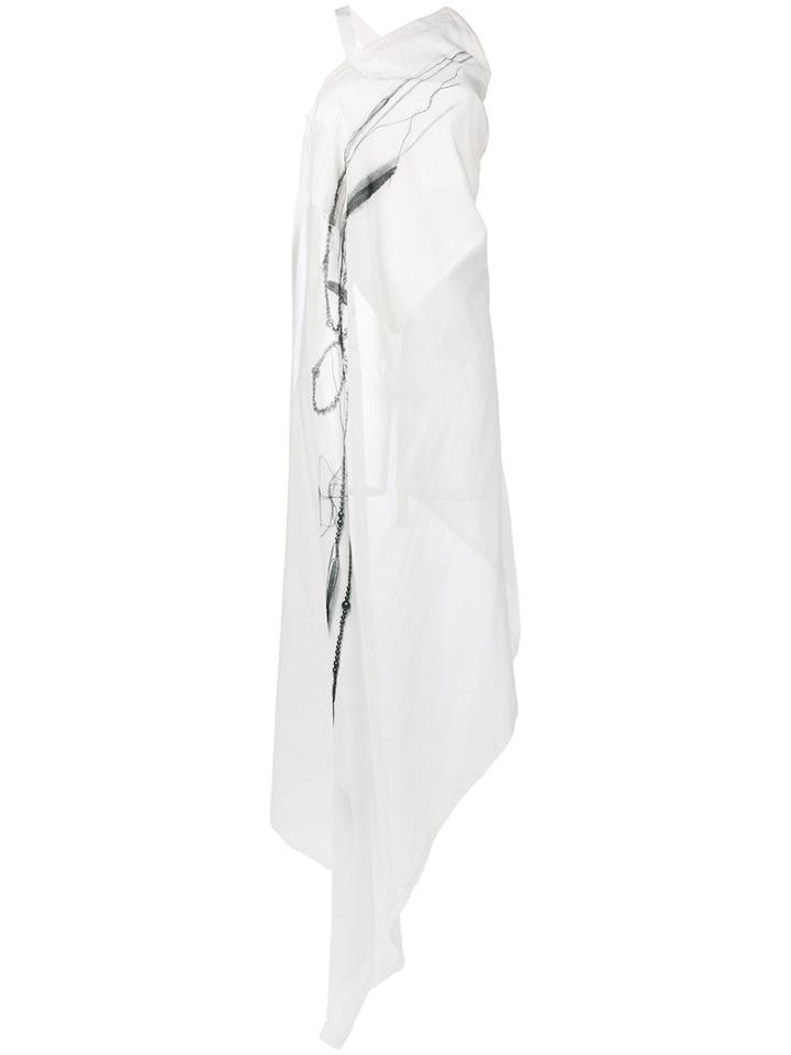 Ann Demeulemeester - Asymmetric Tunic Top - Women - Cotton/silk - 36, White, Cotton/silk