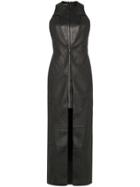 Situationist Layered Leather Maxi-dress - Black