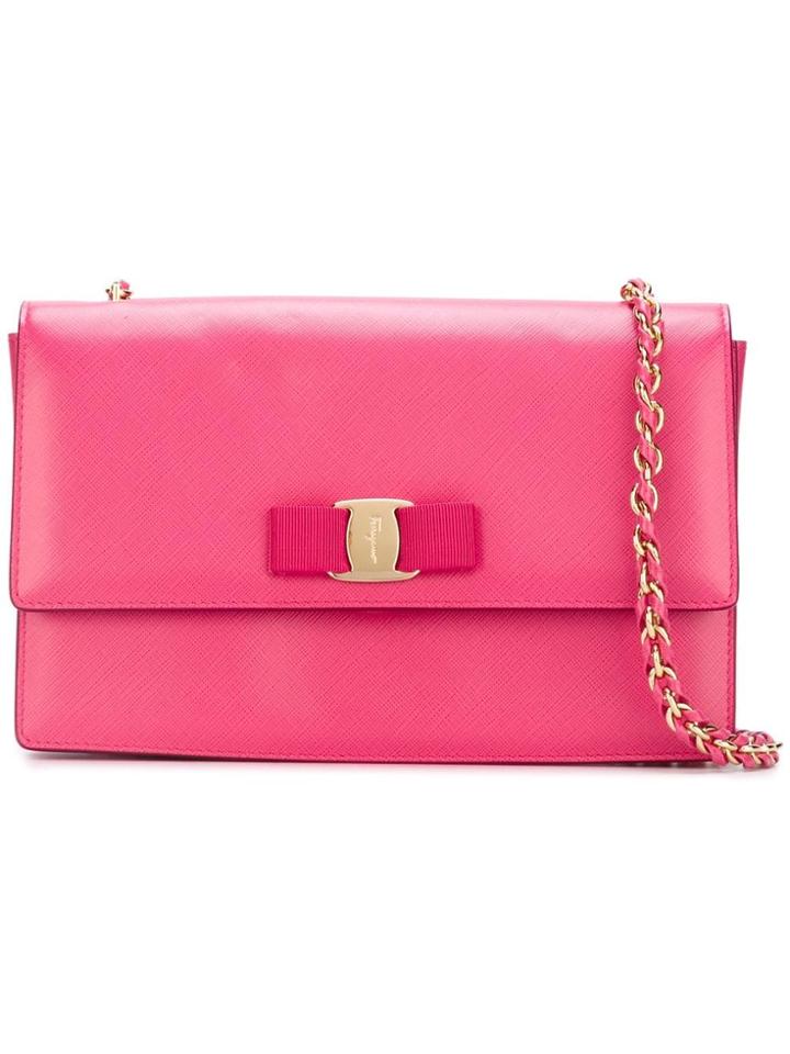 Salvatore Ferragamo Medium 'vara' Crossbody Bag - Pink & Purple