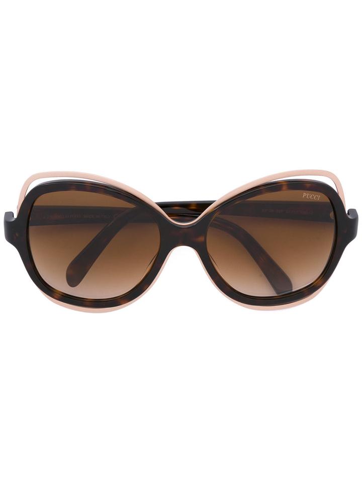 Emilio Pucci - Oversized Sunglasses - Women - Acetate/metal - 57, Brown, Acetate/metal