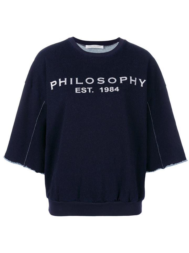 Philosophy Di Lorenzo Serafini Logo Print Sweatshirt - Blue