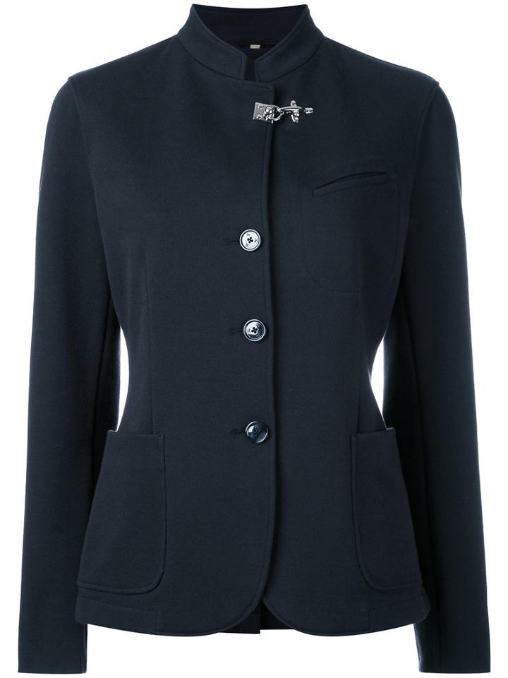 Fay - Buttoned Jacket - Women - Cotton/polyamide/spandex/elastane - 42, Blue, Cotton/polyamide/spandex/elastane