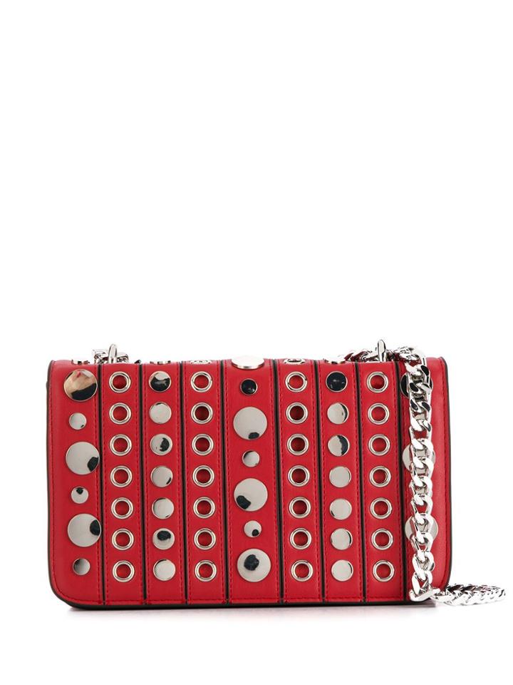 La Carrie Studded Shoulder Bag - Red