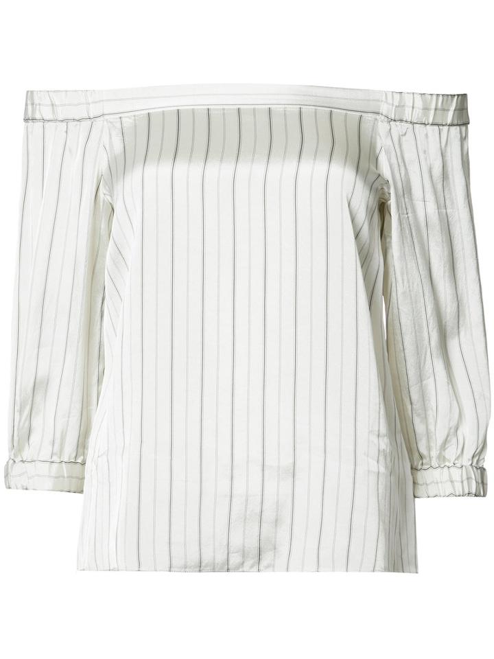 Tibi Off-the-shoulder Blouse, Women's, Size: 8, White, Silk/viscose