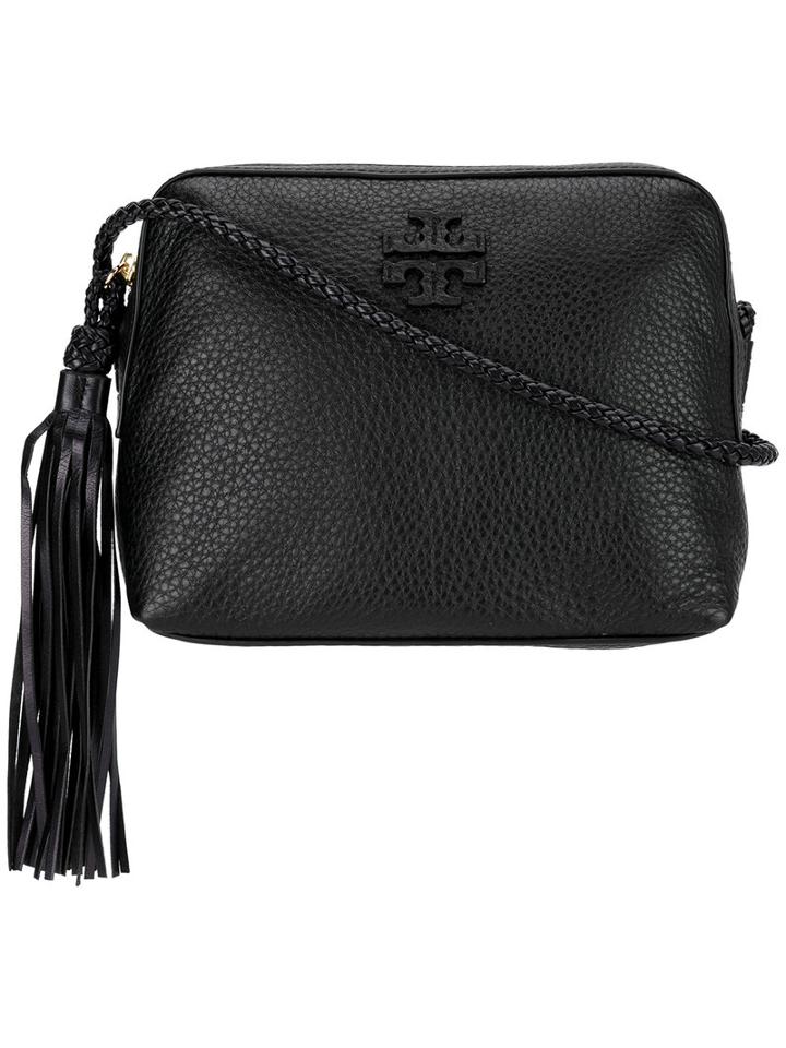 Tory Burch - Tassel Detail Shoulder Bag - Women - Leather/cotton - One Size, Black, Leather/cotton