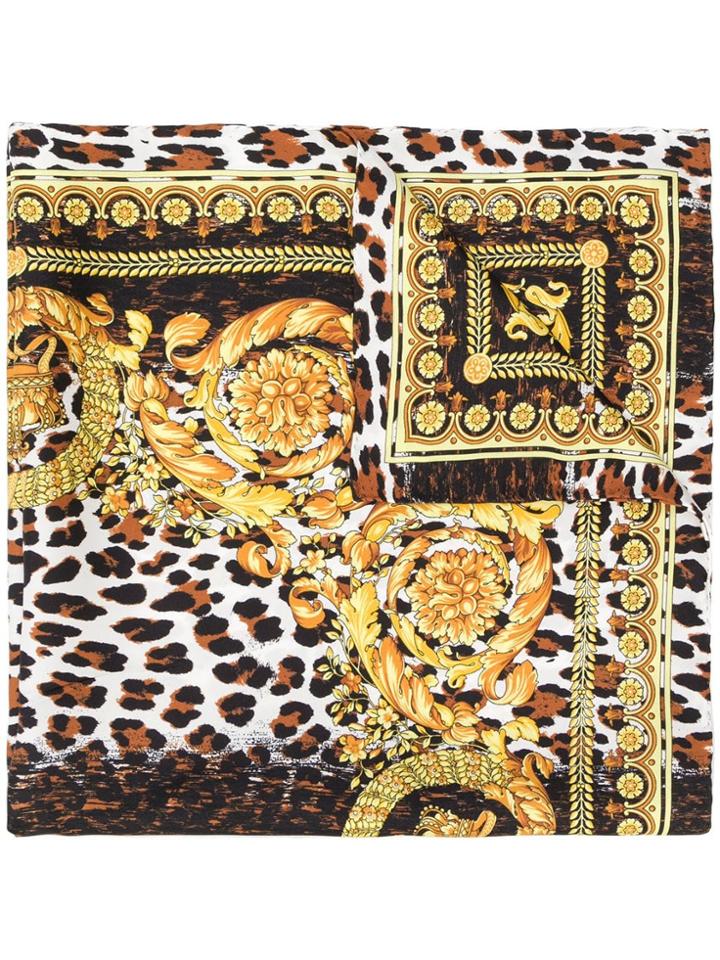 Versace Wild Barocco Print Scarf - Yellow