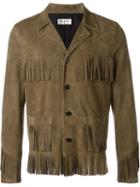 Saint Laurent 'curtis' Jacket, Men's, Size: 48, Brown, Silk/goat Suede