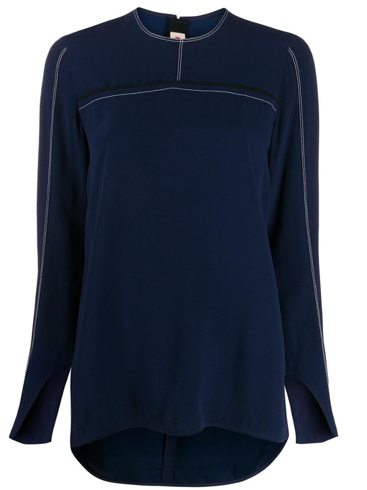 Marni Contrast Stitching Blouse - Blue