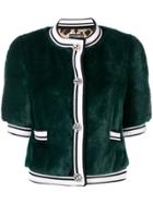 Dolce & Gabbana Faux Fur Cropped Jacket - Green