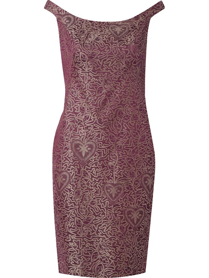Martha Medeiros - Off The Shoulder Jacquard Mila Dress - Women - Cotton/acetate - 44, Red, Cotton/acetate