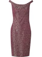Martha Medeiros - Off The Shoulder Jacquard Mila Dress - Women - Cotton/acetate - 44, Red, Cotton/acetate