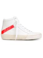 Philippe Model Neon Stripe Hi-top Sneakers, Women's, Size: 40, White, Leather/rubber