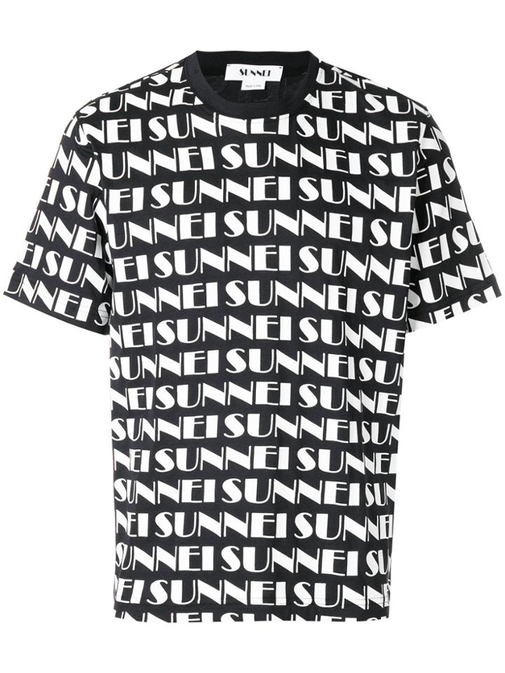 Sunnei Logo Print T-shirt - Blue