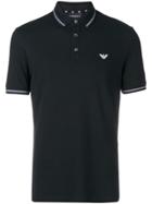 Emporio Armani Embroidered Logo Polo Shirt - Black