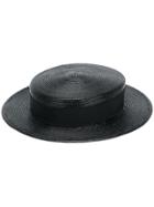 Saint Laurent Woven Boater Hat - Black