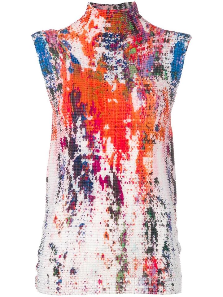 Issey Miyake Splash Print Top - Orange