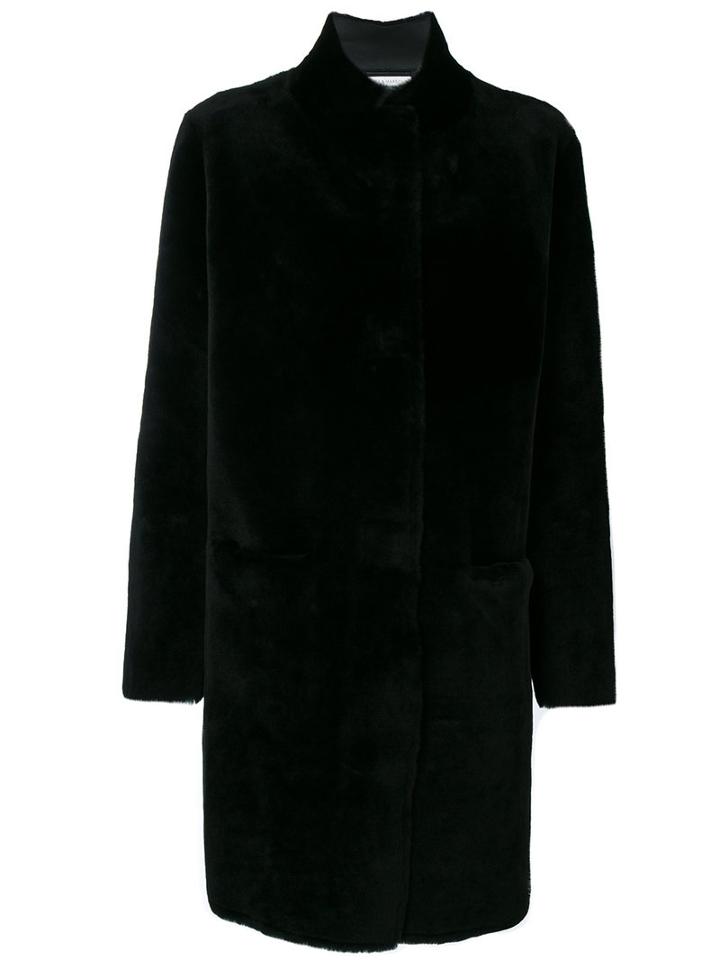 Inès & Maréchal - Fur Detail Coat - Women - Lamb Skin/lamb Fur - 38, Black, Lamb Skin/lamb Fur